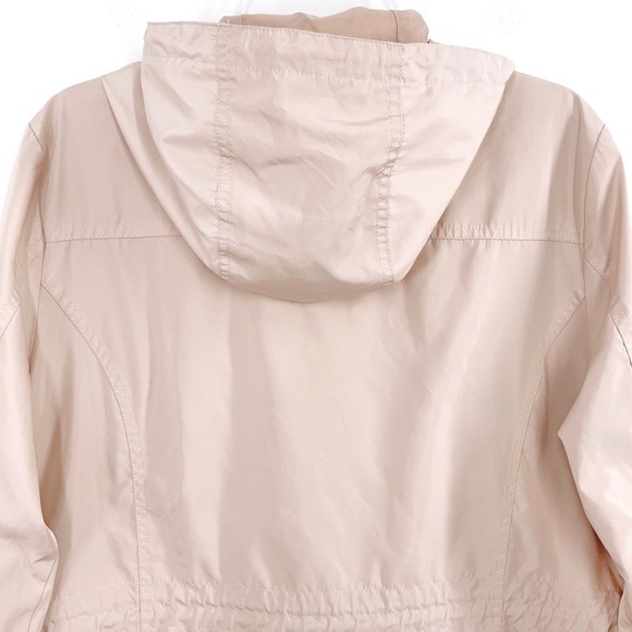 Lauren Ralph Lauren Hooded Jacket Womens L Pink Windbreaker Lightweight Gold Zip - Picture 7 of 9